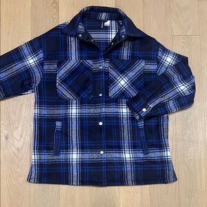 H&M Blue Plaid Jacket